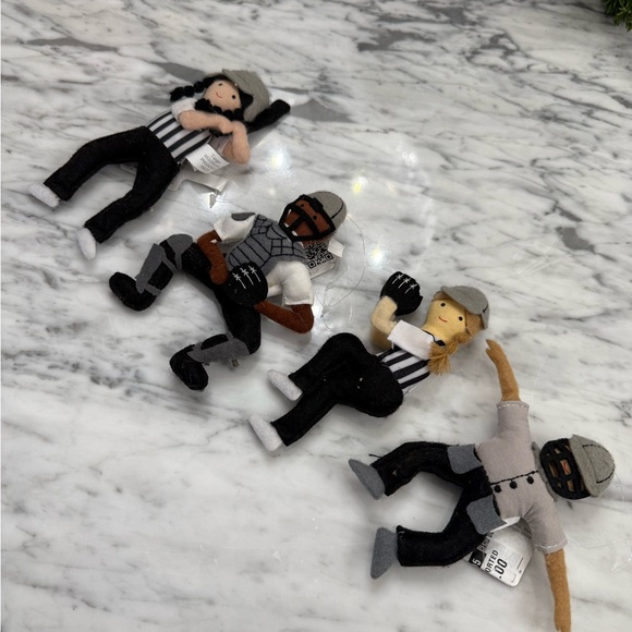 NWT Baseball Softball Players Felt Ornament Set of 4 - Picture 2 of 4